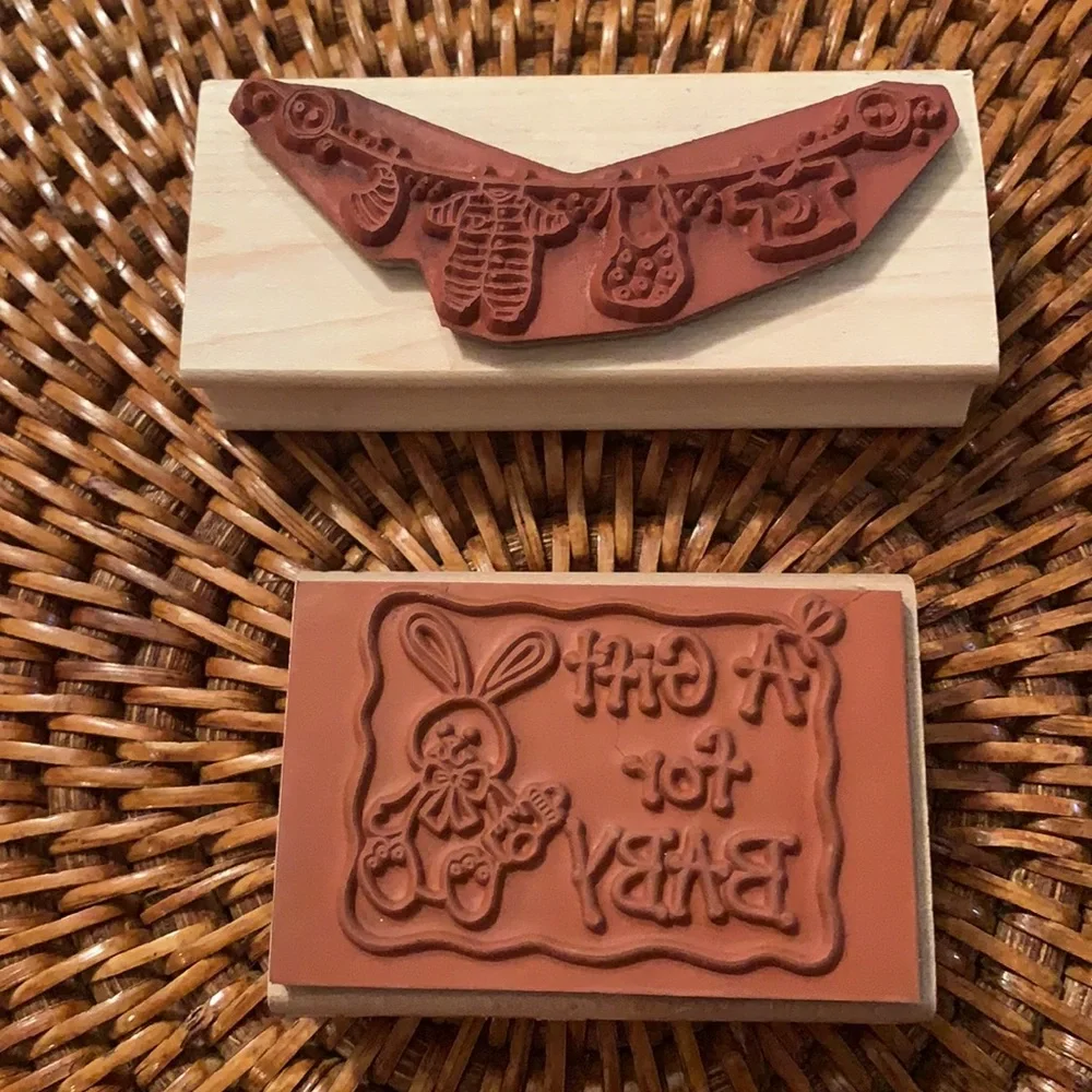 3 for $15 💥 Set of 2 Rubber Stamps Baby